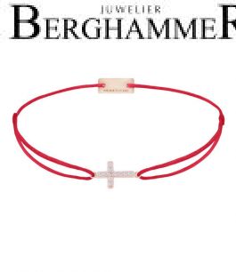 Filo Armband Textil Rot Kreuz 925 Silber roségold vergoldet 21204276