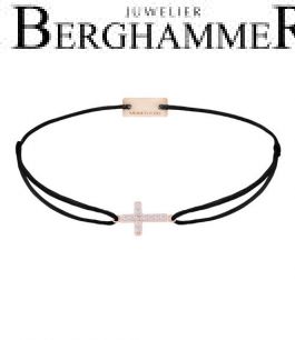 Filo Armband Textil Schwarz Kreuz 925 Silber roségold vergoldet 21204277