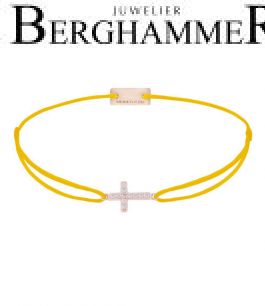 Filo Armband Textil Gelb Kreuz 925 Silber roségold vergoldet 21204281