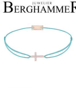Filo Armband Textil Hellblau Kreuz 925 Silber roségold vergoldet 21204289