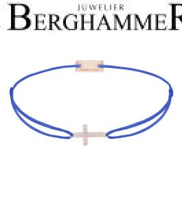 Filo Armband Textil Blitzblau Kreuz 925 Silber roségold vergoldet 21204290