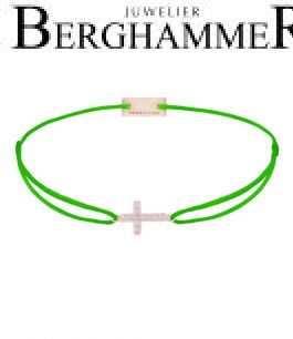 Filo Armband Textil Neon-Grün Kreuz 925 Silber roségold vergoldet 21204294