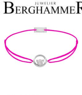 Filo Armband Textil Neon-Pink Circle 925 Silber rhodiniert 21204322