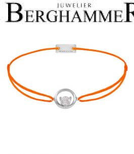Filo Armband Textil Neon-Orange Circle 925 Silber rhodiniert 21204323