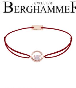 Filo Armband Textil Weinrot Circle 925 Silber roségold vergoldet 21204328