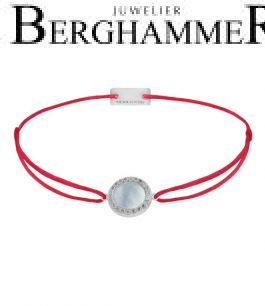 Filo Armband Textil Rot Kreis Perlmutt 925 Silber rhodiniert 21204348