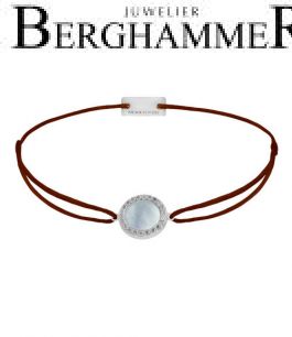 Filo Armband Textil Braun Kreis Perlmutt 925 Silber rhodiniert 21204355