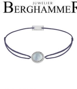 Filo Armband Textil Grau-Lila Kreis Perlmutt 925 Silber rhodiniert 21204356