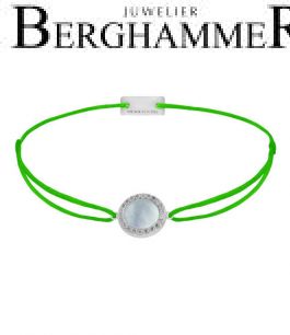 Filo Armband Textil Neon-Grün Kreis Perlmutt 925 Silber rhodiniert 21204366