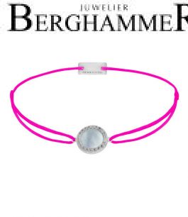 Filo Armband Textil Neon-Pink Kreis Perlmutt 925 Silber rhodiniert 21204370