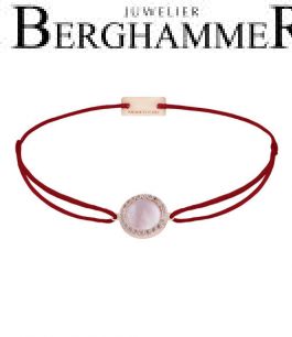 Filo Armband Textil Weinrot Kreis Perlmutt 925 Silber roségold vergoldet 21204376