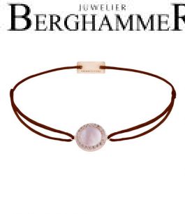 Filo Armband Textil Braun Kreis Perlmutt 925 Silber roségold vergoldet 21204379