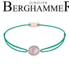 Filo Armband Textil Grasgrün Kreis Perlmutt 925 Silber roségold vergoldet 21204389
