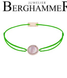Filo Armband Textil Neon-Grün Kreis Perlmutt 925 Silber roségold vergoldet 21204390
