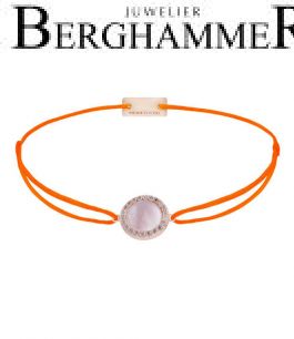 Filo Armband Textil Neon-Orange Kreis Perlmutt 925 Silber roségold vergoldet 21204395
