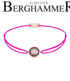 Filo Armband Textil Neon-Pink Rund Mix 925 Silber roségold vergoldet 21204442