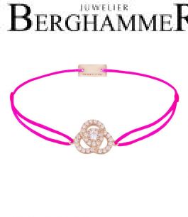 Filo Armband Textil Neon-Pink Blume 925 Silber roségold vergoldet 21204634