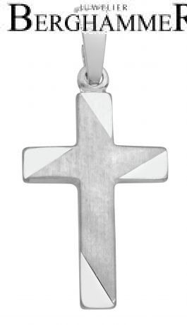 Anhänger 925 Silber Rhodiniert Kreuz SKE15