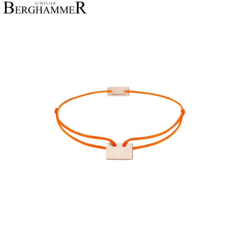 Filo Armband Textil Neon-Orange 925 Silber roségold vergoldet 21200304