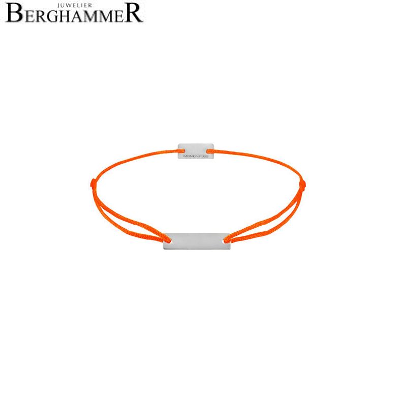 Filo Armband Textil Neon-Orange 925 Silber rhodiniert 21200312