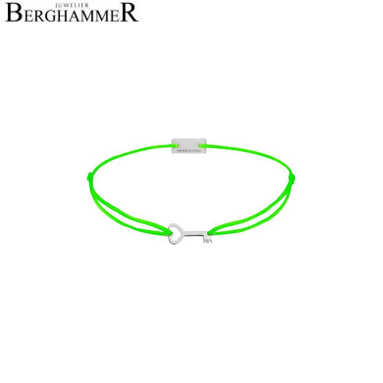 Filo Armband Textil Neon-Grün Schlüssel 925 Silber rhodiniert 21200712