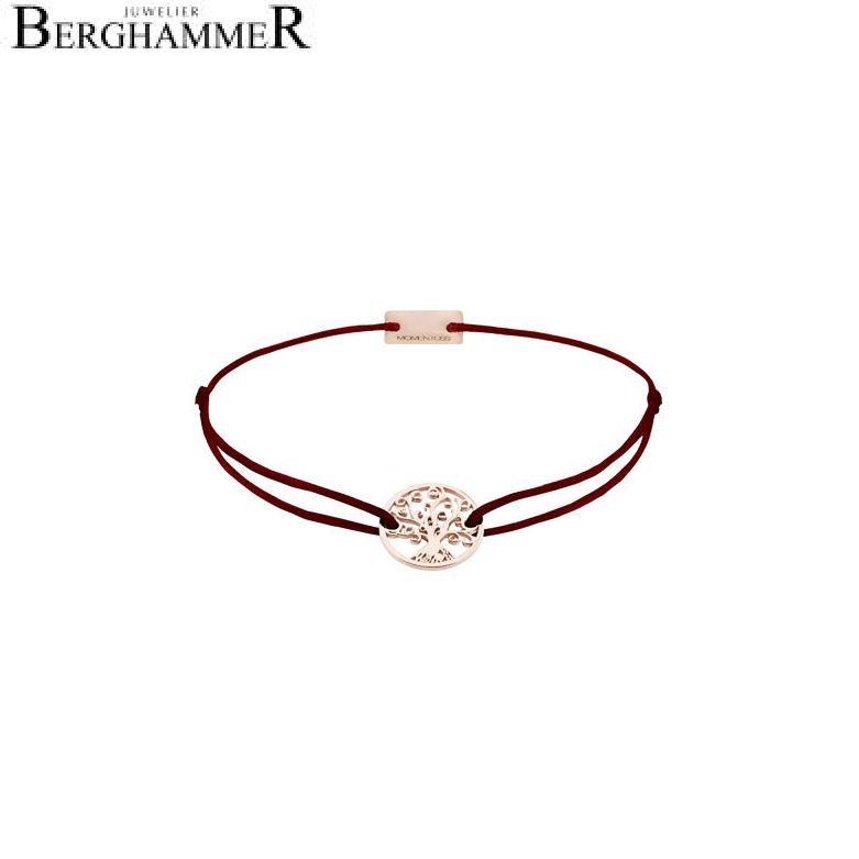 Filo Armband Textil Braun Lebensbaum 925 Silber roségold vergoldet 21201029