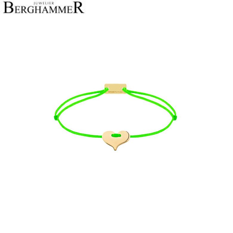 Filo Armband Textil Neon-Grün Herz 925 Silber gelbgold vergoldet 21201090