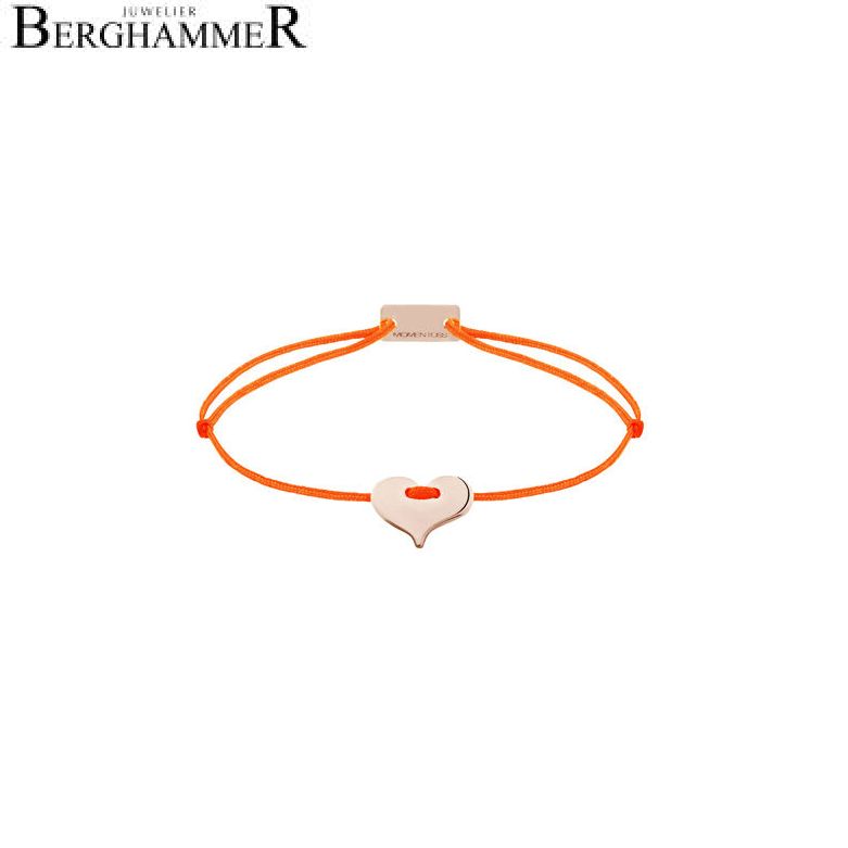 Filo Armband Textil Neon-Orange Herz 925 Silber roségold vergoldet 21201136