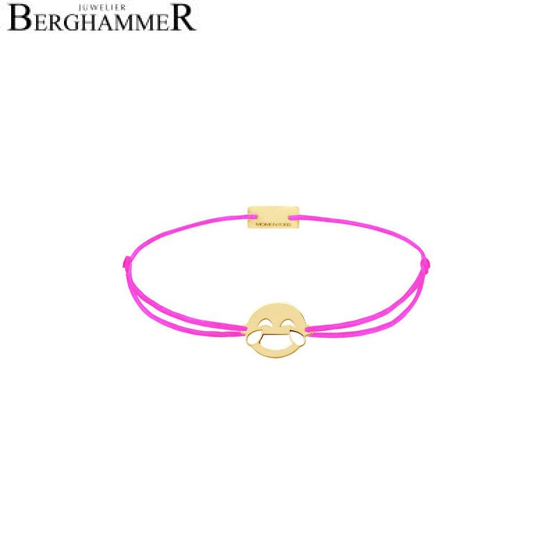 Filo Armband Textil Neon-Pink Emoji One 1 925 Silber gelbgold vergoldet 21201255