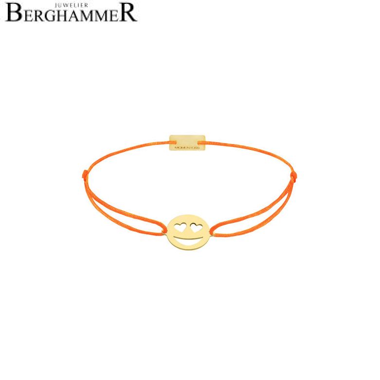 Filo Armband Textil Neon-Orange Emoji One 2 925 Silber gelbgold vergoldet 21201328
