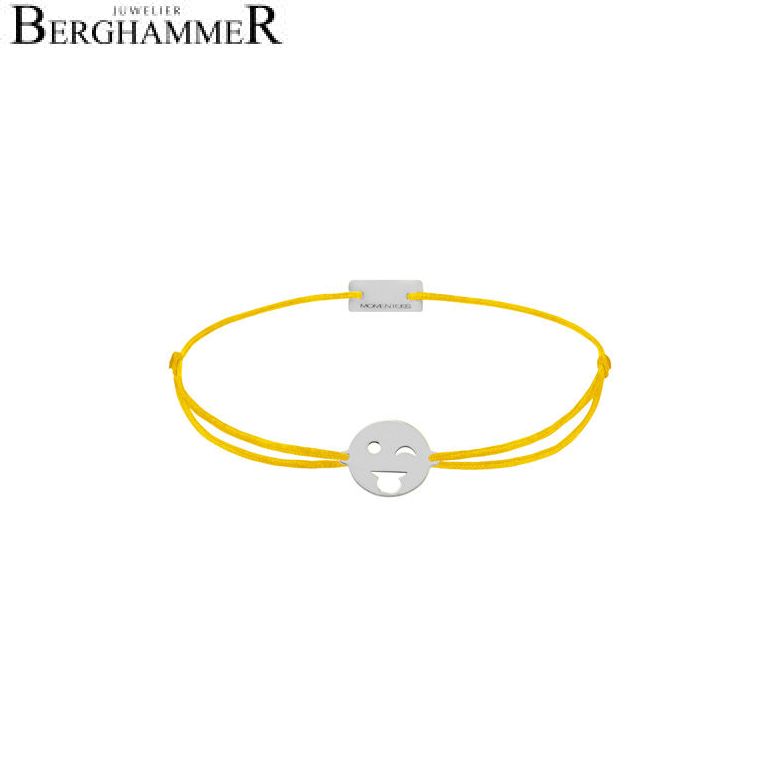 Filo Armband Textil Gelb Emoji One 3 925 Silber rhodiniert 21201358
