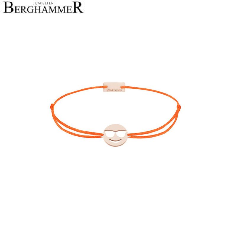Filo Armband Textil Neon-Orange Emoji One 4 925 Silber roségold vergoldet 21201496