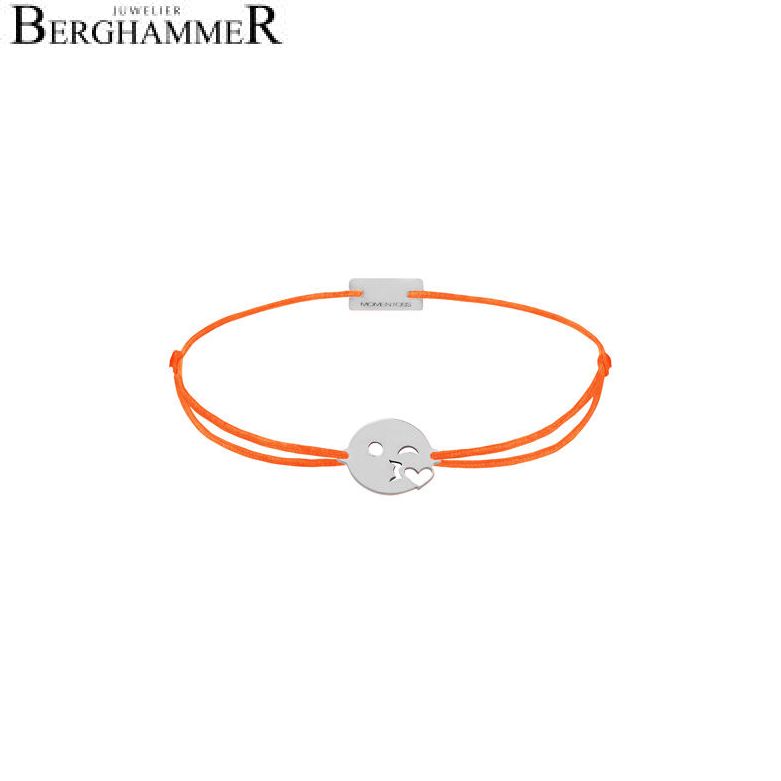 Filo Armband Textil Neon-Orange Emoji One 6 925 Silber rhodiniert 21201591