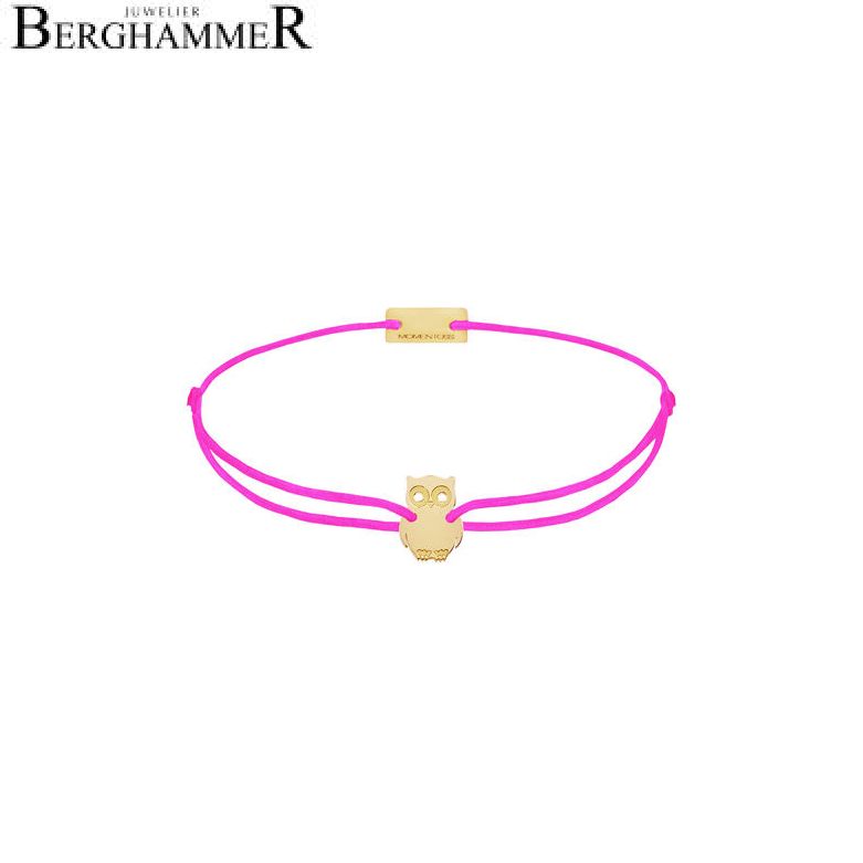 Filo Armband Textil Neon-Pink Eule 925 Silber gelbgold vergoldet 21201694