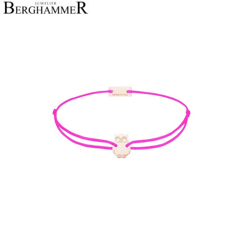Filo Armband Textil Neon-Pink Eule 925 Silber roségold vergoldet 21201718
