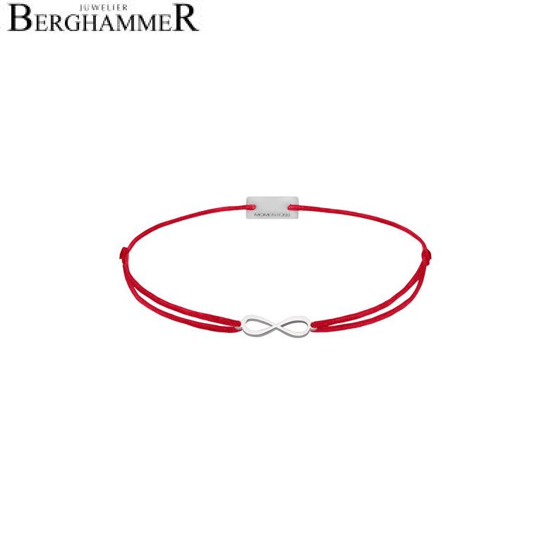 Filo Armband Textil Rot Infinity 925 Silber rhodiniert 21201720