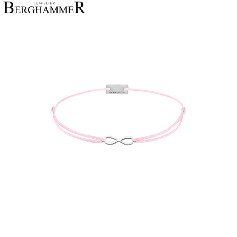 Filo Armband Textil Rosa Infinity 925 Silber rhodiniert 21201723