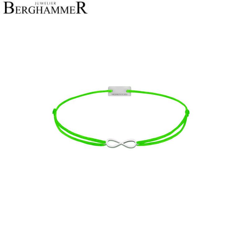 Filo Armband Textil Neon-Grün Infinity 925 Silber rhodiniert 21201738