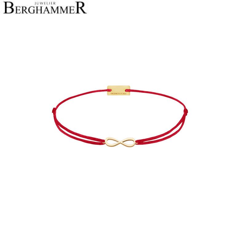 Filo Armband Textil Rot Infinity 925 Silber gelbgold vergoldet 21201744