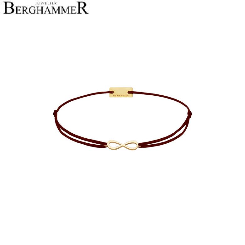 Filo Armband Textil Braun Infinity 925 Silber gelbgold vergoldet 21201751