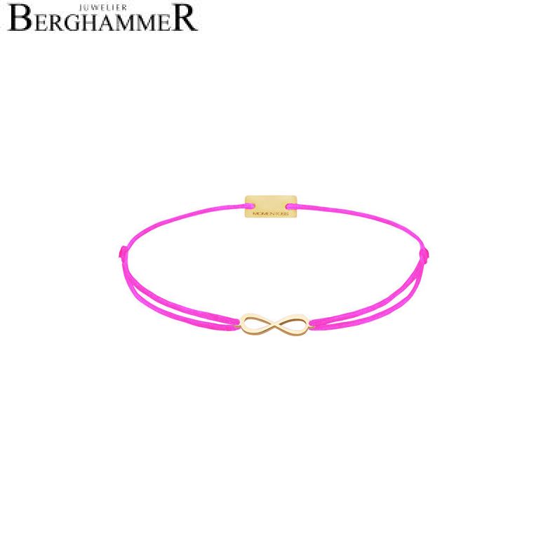 Filo Armband Textil Neon-Pink Infinity 925 Silber gelbgold vergoldet 21201766