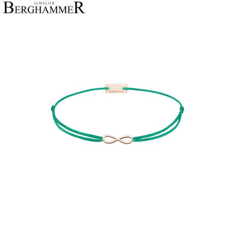 Filo Armband Textil Grasgrün Infinity 925 Silber roségold vergoldet 21201785