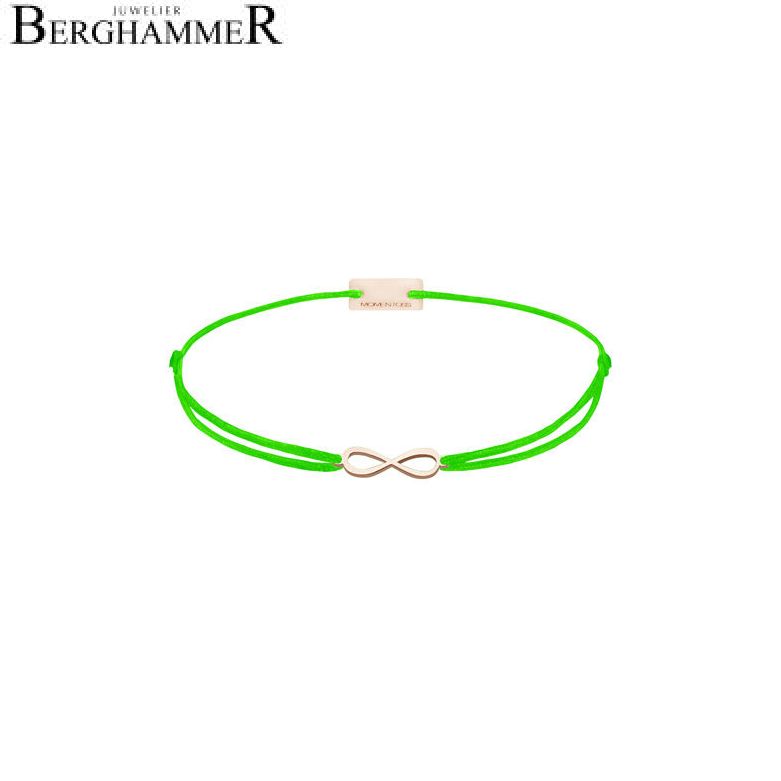 Filo Armband Textil Neon-Grün Infinity 925 Silber roségold vergoldet 21201786
