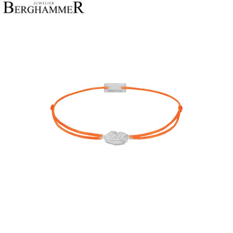 Filo Armband Textil Neon-Orange 925 Silber rhodiniert 21201815