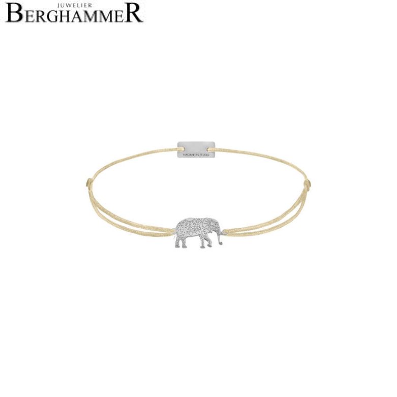 Filo Armband Textil Champagne Elefant 925 Silber rhodiniert 21201866