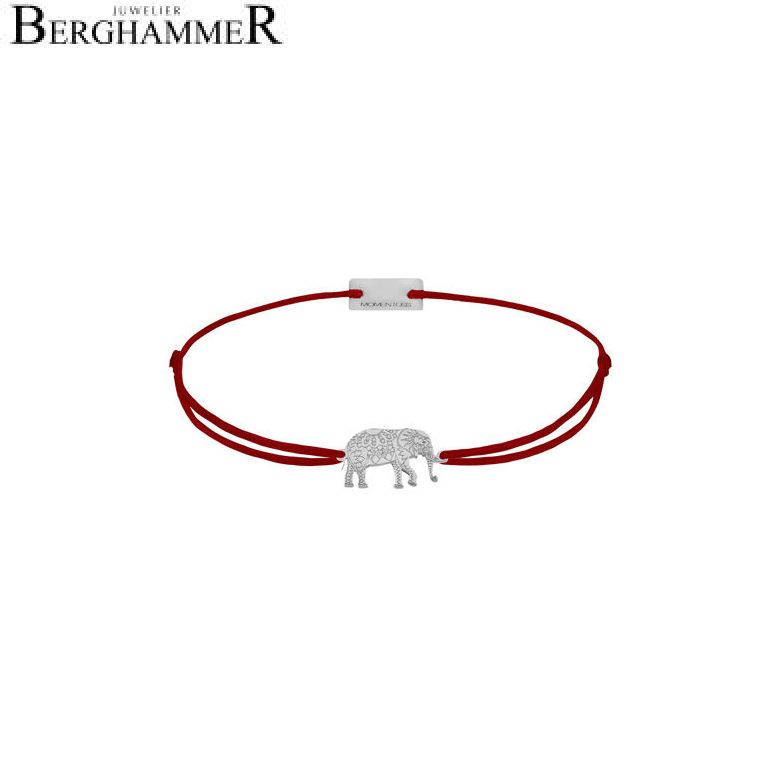 Filo Armband Textil Weinrot Elefant 925 Silber rhodiniert 21201868