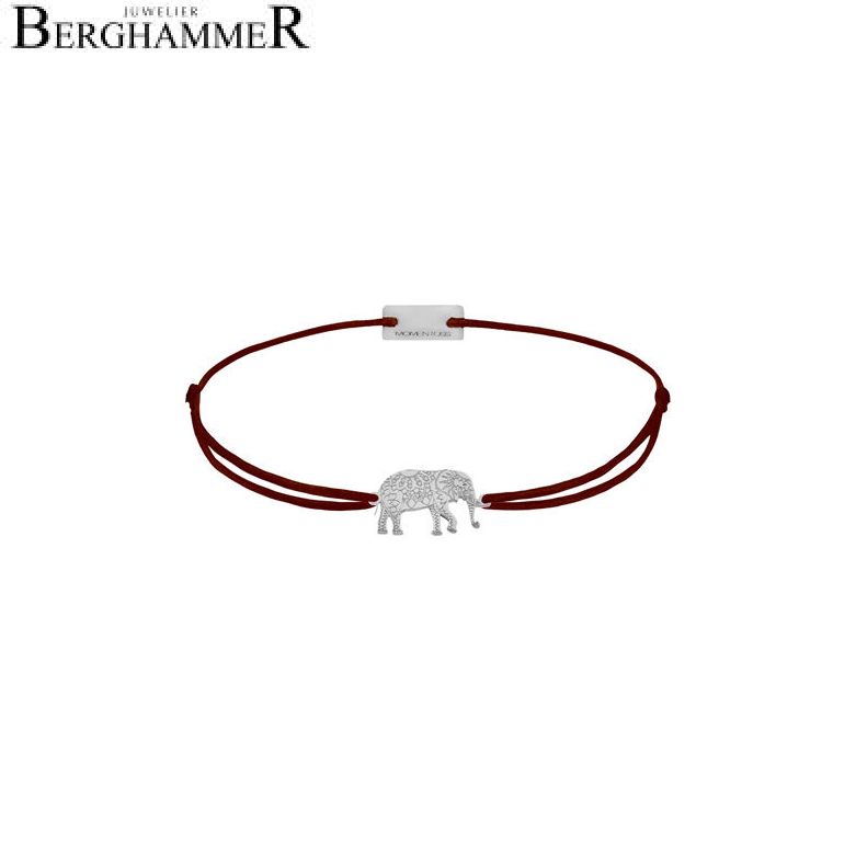 Filo Armband Textil Braun Elefant 925 Silber rhodiniert 21201871