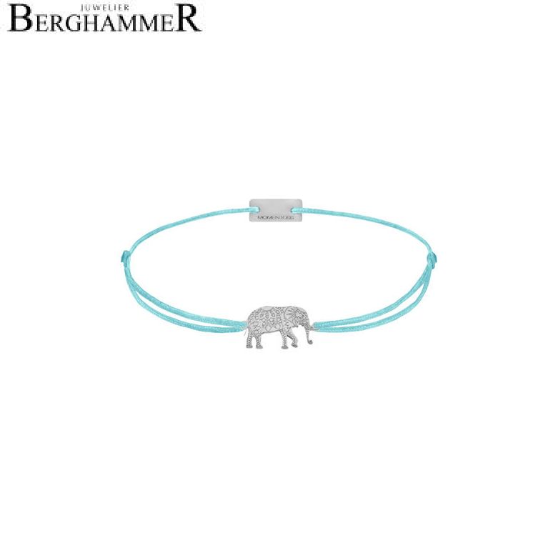 Filo Armband Textil Hellblau Elefant 925 Silber rhodiniert 21201877