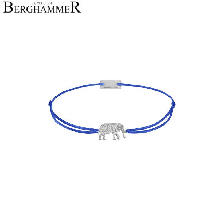 Filo Armband Textil Blitzblau Elefant 925 Silber rhodiniert 21201878