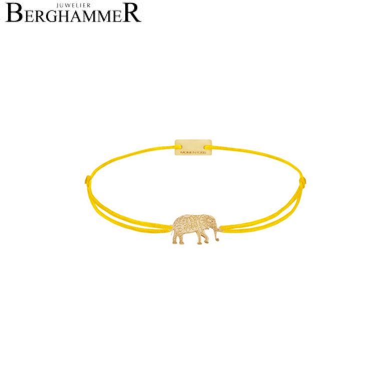 Filo Armband Textil Gelb Elefant 925 Silber gelbgold vergoldet 21201893